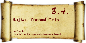 Bajkai Annamária névjegykártya