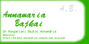 annamaria bajkai business card